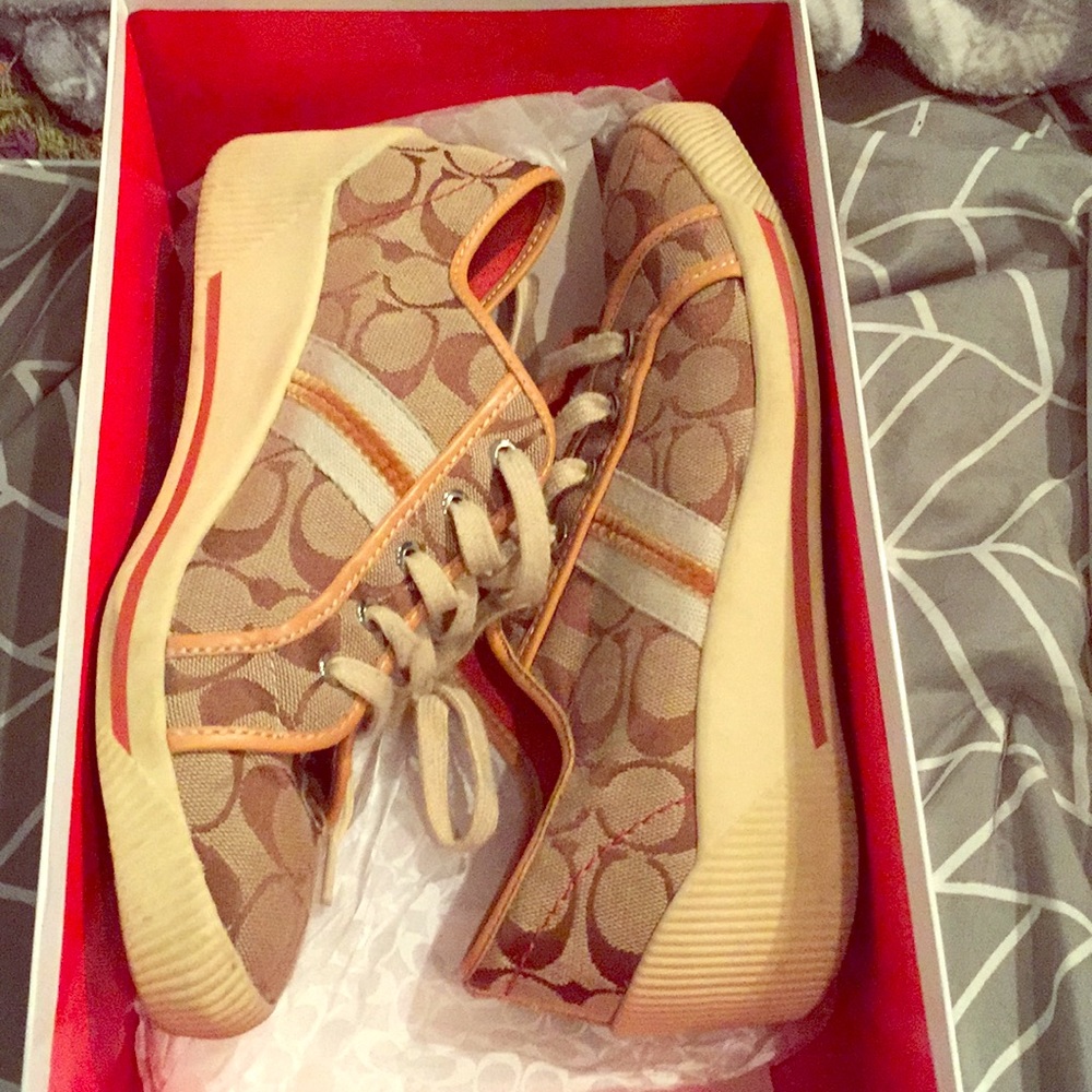 Khaki coach sneakers